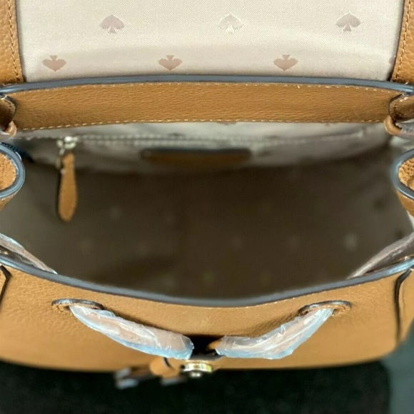 Kate spade Leila medium backpack ginger brown leather NWT bag adjustable strap - Picture 7 of 8